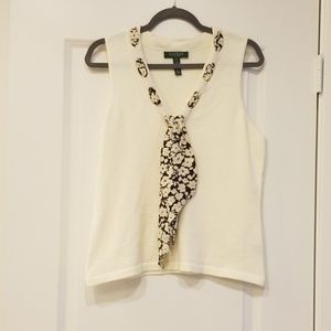 Ralph Lauren cotton V neck sleeveless sweater